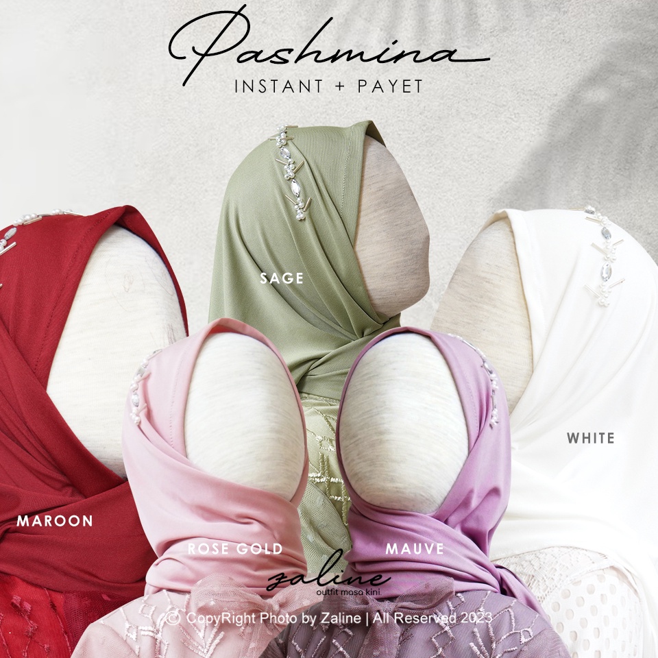 MURAH LEBAY Jilbab Pashmina Anak Instan Payet Segitiga Premium Hijab Kerudung Pasmina Pastan Bahan J