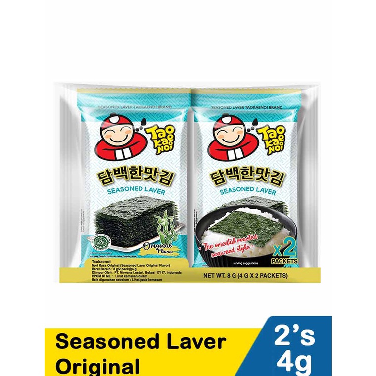 

BAYAR DITEMPAT Tao Kae Noi Seasoned Laver Isi 2 x 4 gram