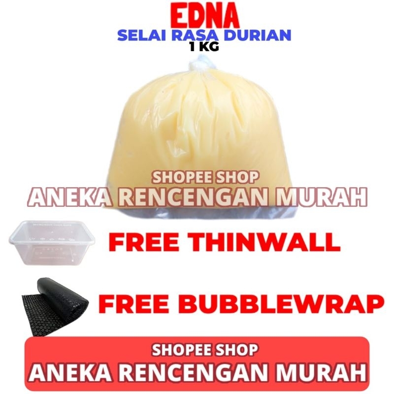 

Selai Edna Rasa Durian 1 Kg Repacked Kualitas Premium