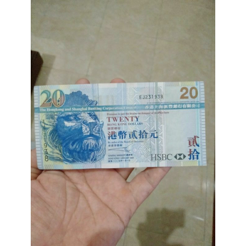 uang Kuno 20 dollar hongkong
