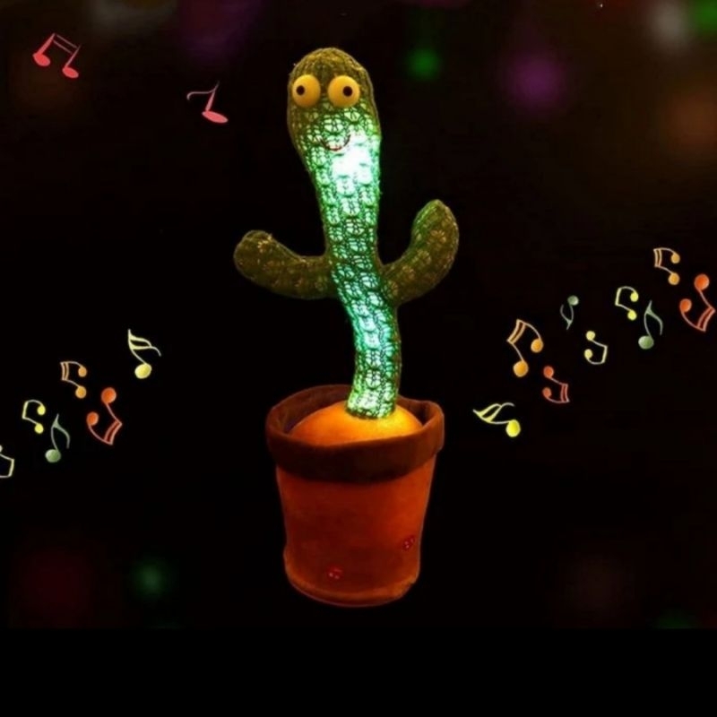 Mainan Boneka Kaktus Goyang Joget Menari Rekam Suara Kaktus Dancing