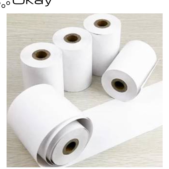 

Free Ongkir Okay Kertas thermal 58x4mm cocok untuk mini printer kasir ppob per 5 roll