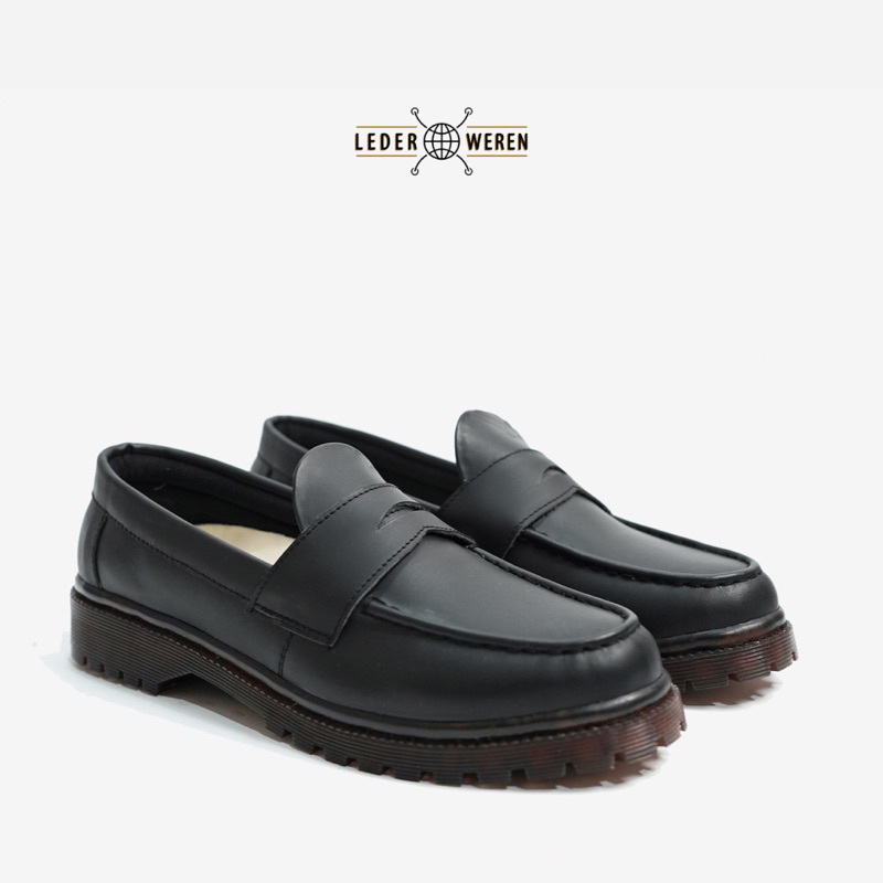 	 Lederweren - Leder Loafer 3 Woman - Sepatu Penny Loafers Wanita	