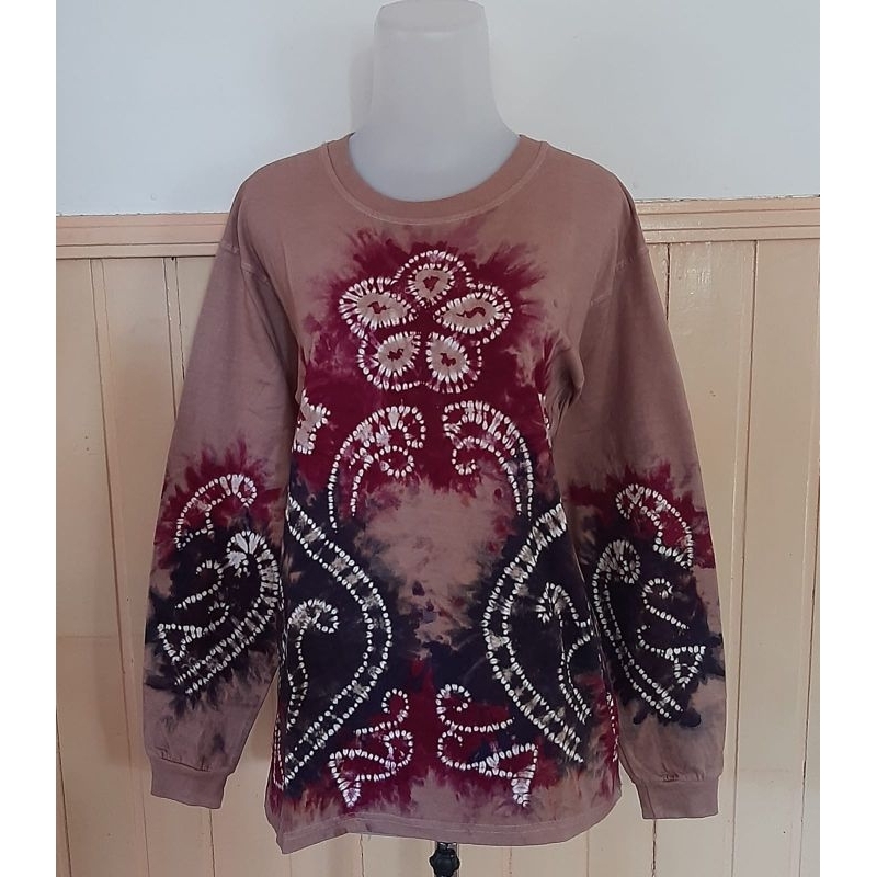 Baju Sasirangan Atasan Lengan Panjang Kaos Olahraga Cewek Wanita Unik Etnik Katun Murah Terlaris