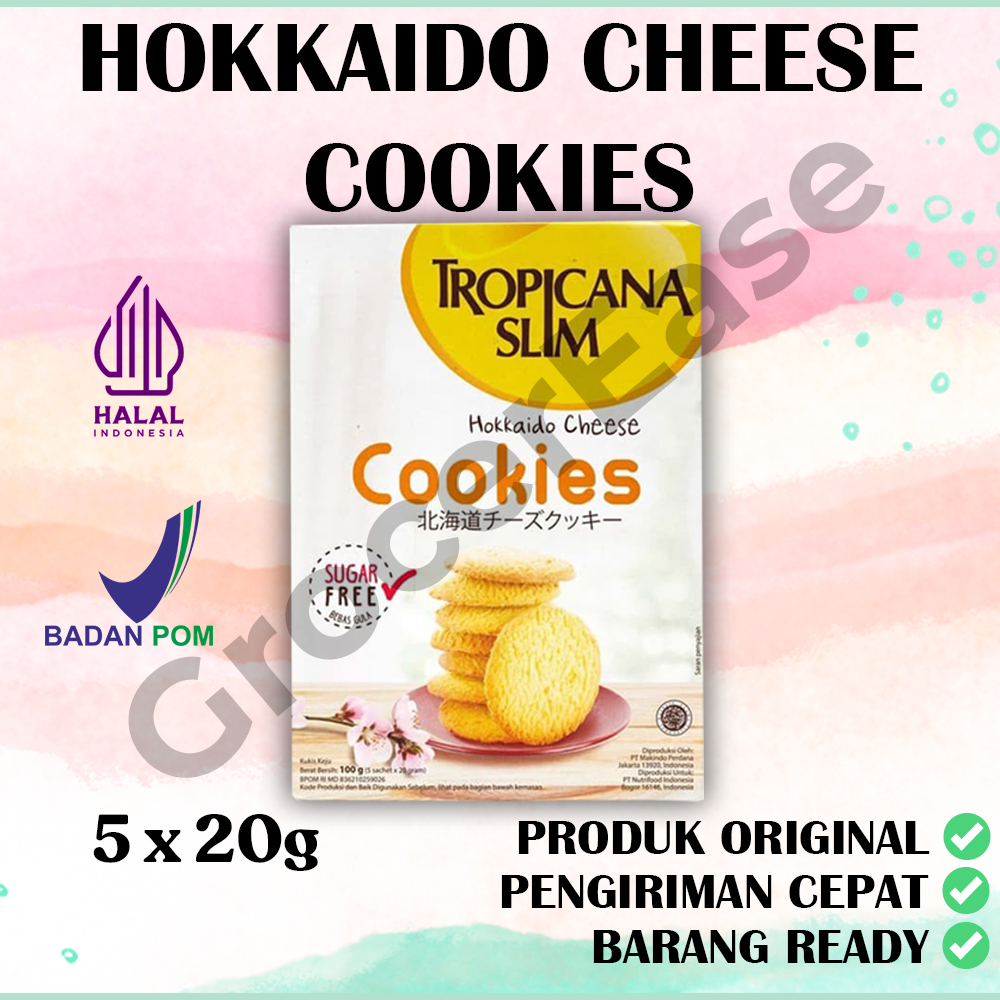 

Tropicana Slim Hokkaido Cheese Cookies 5 Sachet - Snack Biskuit Diet Rendah Kalori Bebas Gula 100 Kalori