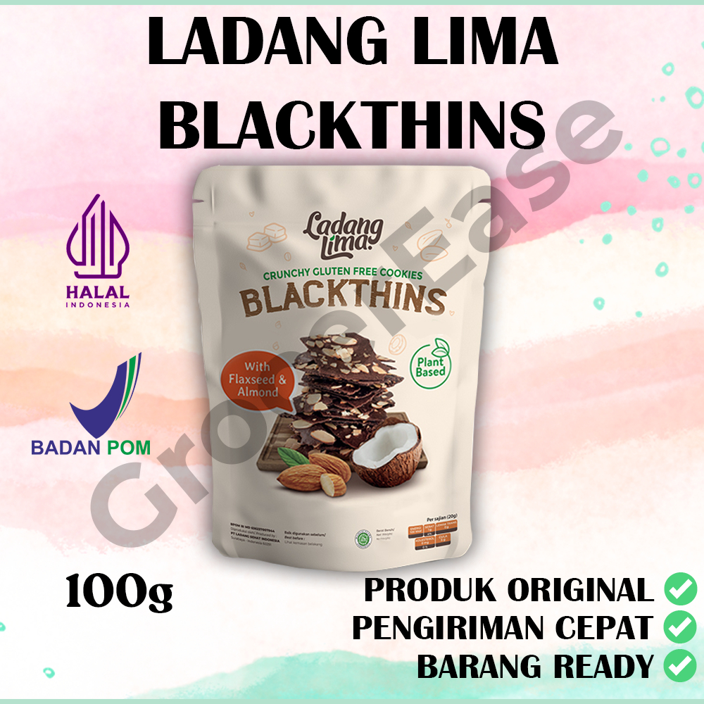 

Ladang Lima Blackthins Cookies 100g - Healthy Snack Gluten Free