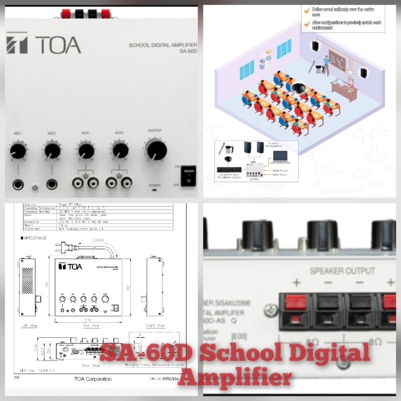 amply sekolah 60watt merk toa SA-60D School Digital Amplifier amply Amplyfier amplyfire sekolah 60wa