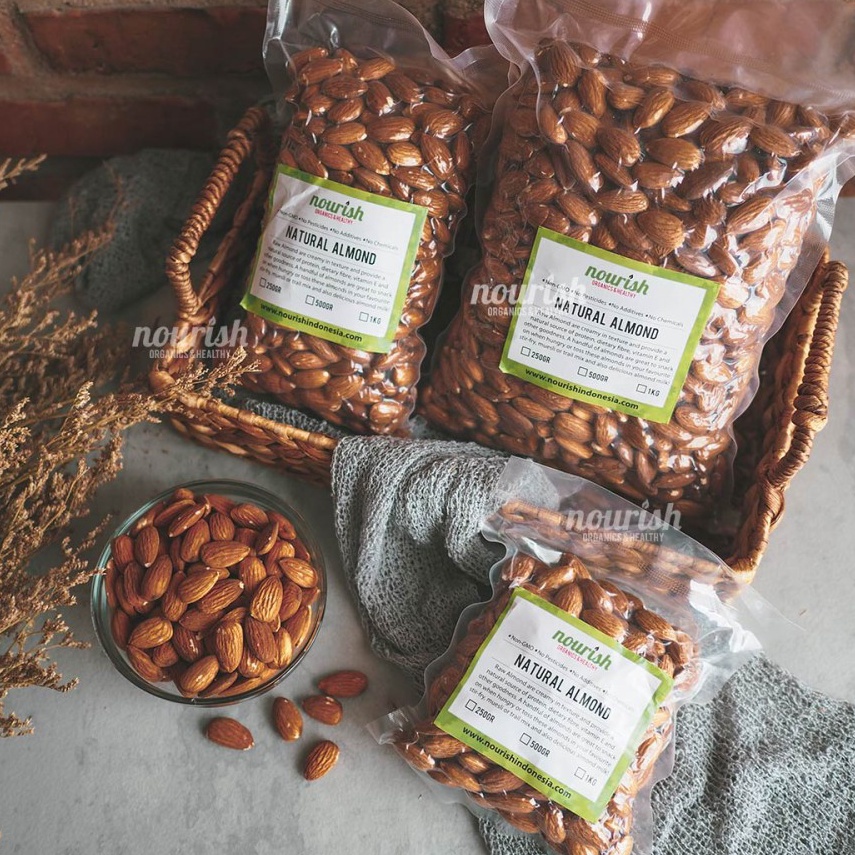

PAKET LENGKAP Natural Raw Whole Almond Almond Mentah 1Kg