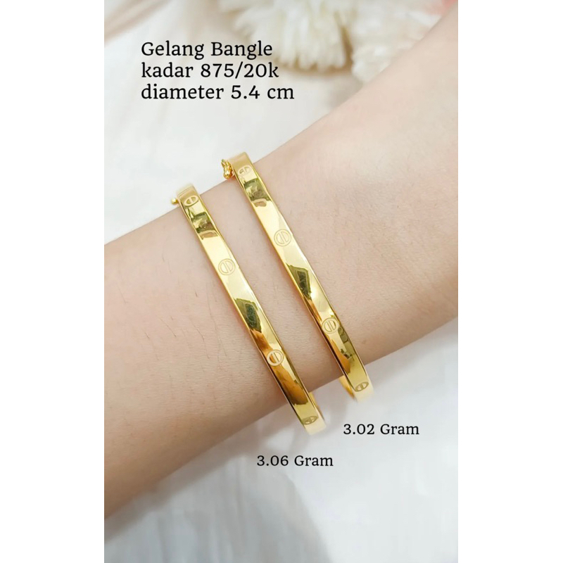 Gelang emas asli kadar 875 model terbaru branded gelang laser bulat