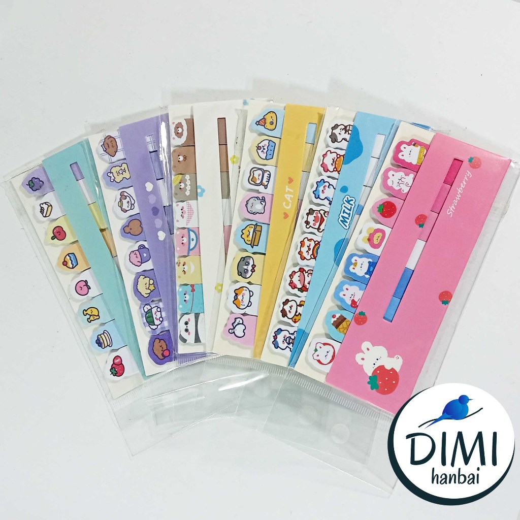 

[DIMI] Cute Memo Stick Animal 8in1 / Sticky Notes Lucu