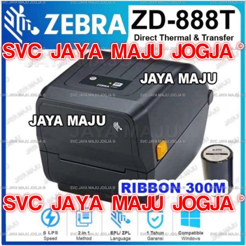 ZEBRA  ZD 888T  203 DPI - SPEED  152 MM/S - USB 2.0  ||  BARCODE PRINTER SEMI INDUSTRIAL  THERMAL TR