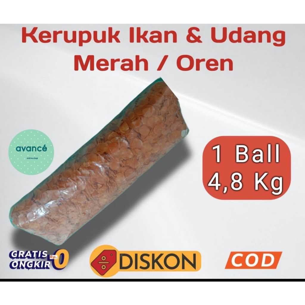 

1 Ball Kerupuk Ikan dan Udang Merah, Cocok Untuk Di Goreng dan Seblak