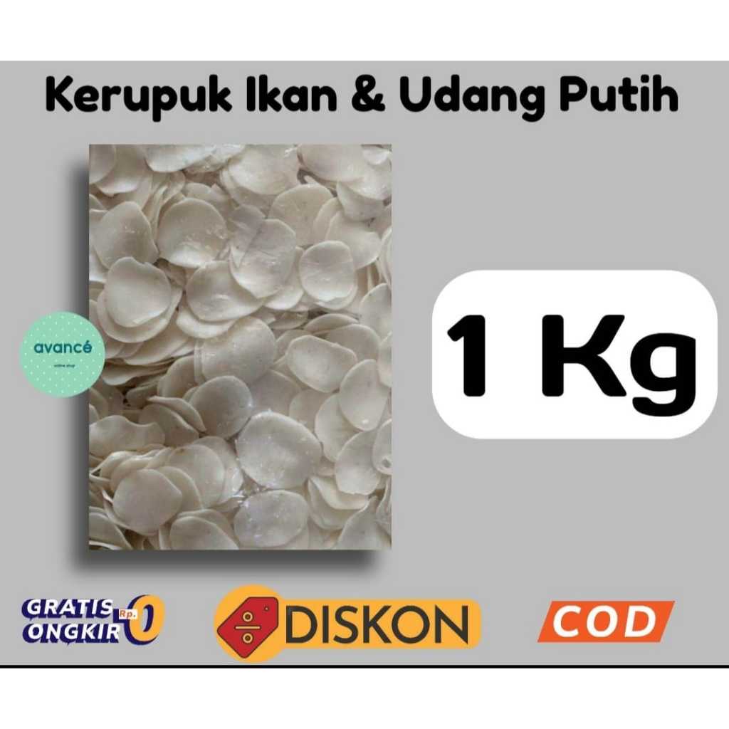 

1 Kg Kerupuk Putih Mentah Rasa Ikan dan Udang. Enak dan Berkualitas