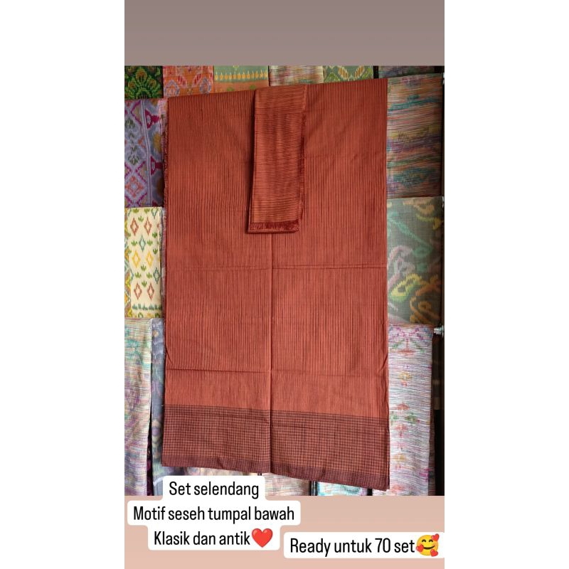 Kain endek tenun seseh set selendang