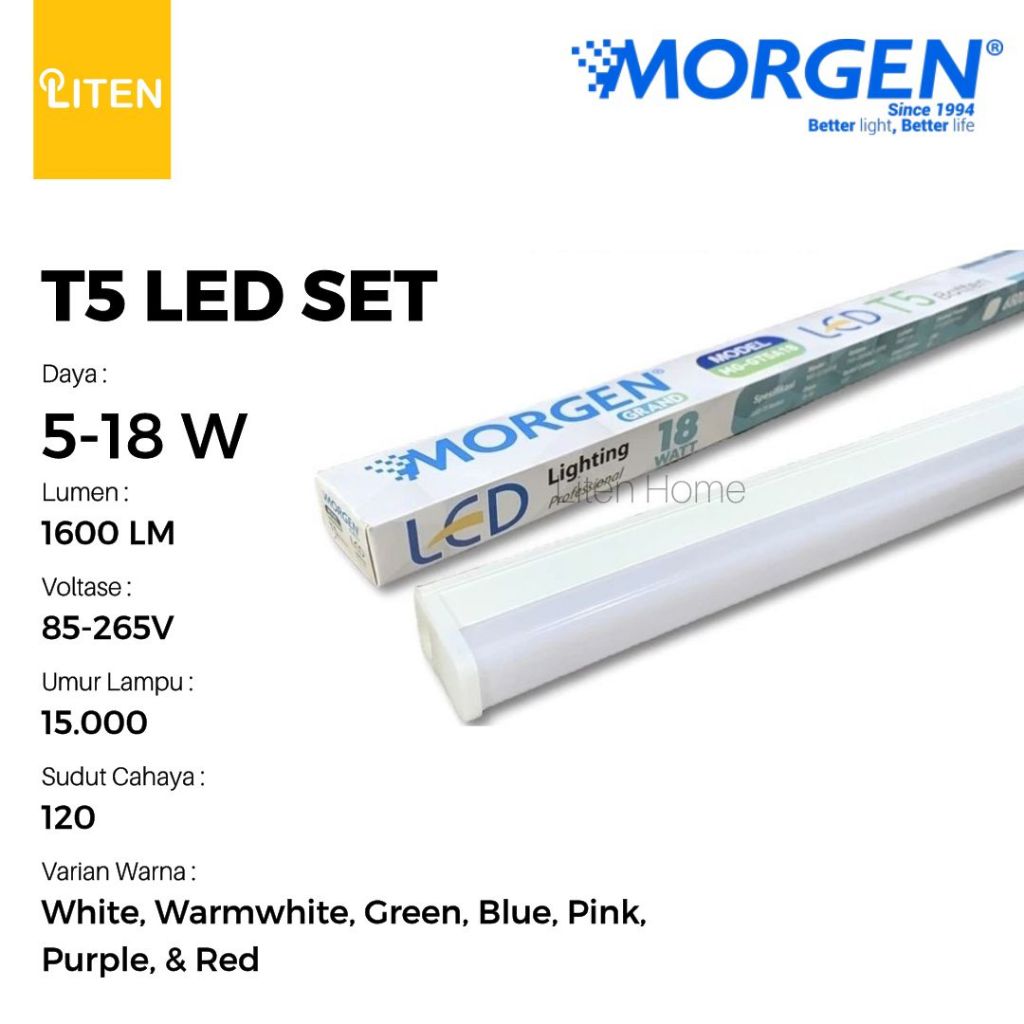 Lampu TL Neon T5 LED Morgen 18w 120 cm 18 watt 14 watt 9 watt 5 watt