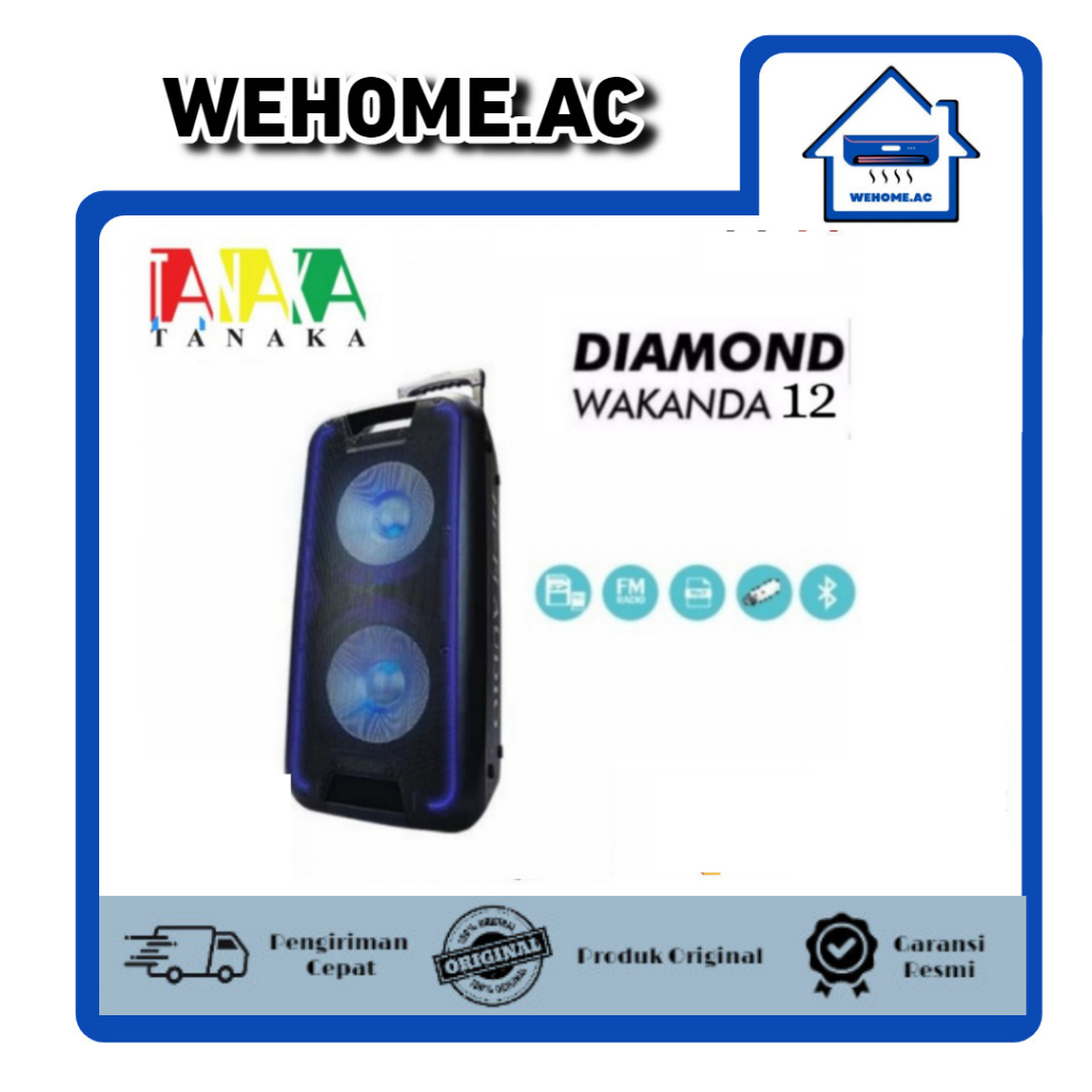 Speaker Portable Bluetooth Tanaka Diamond Wakanda Ukuran 12 inch Spiker Aktif Tanaka