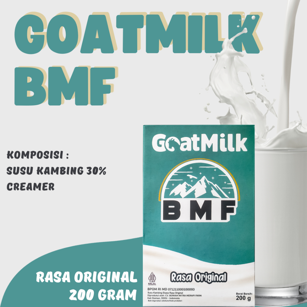 

Susu Kambing Etawa BMF GoatMilk Bubuk Original Full Cream Halal BPOM - 200gram