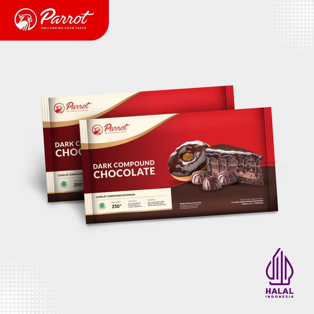 

PARROT COKELAT DARK COMPOUND CHOCOLATE Cokelat Masak Cokelat Batang Dark Chocolate (250gr/500gr/1000gr)