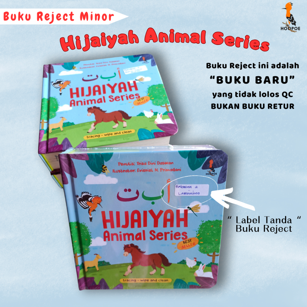 Buku Anak Hijaiyah Animal Series Boardbook Reject Minor