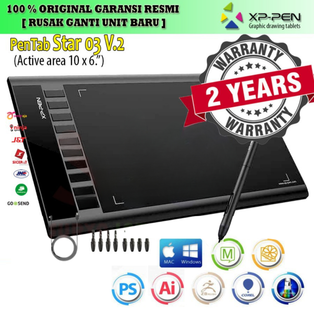 XP Pen Star 03 PRO V2 Pentablet Bergaransi Resmi