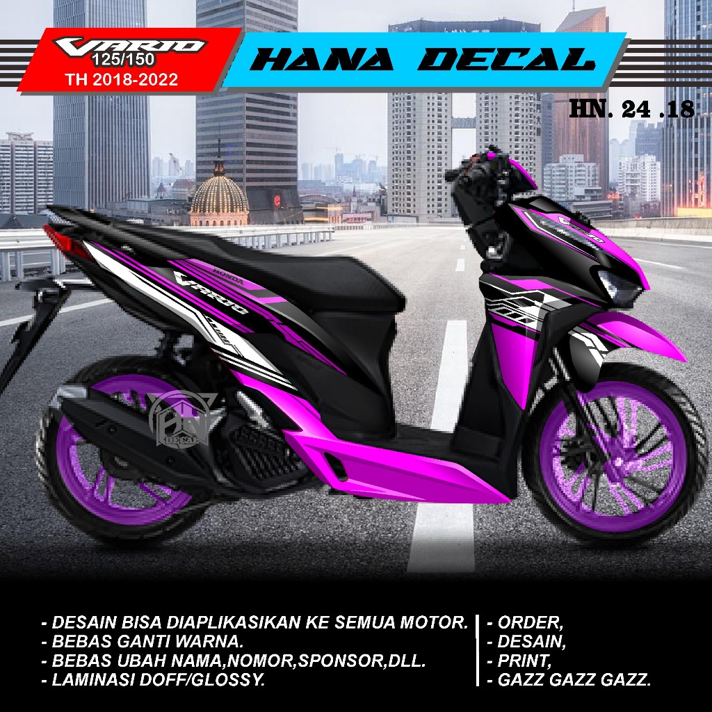 Cod Decal stiker vario 150 new full body,Decal stiker vario 125 gen 1 full body,stiker striping deca