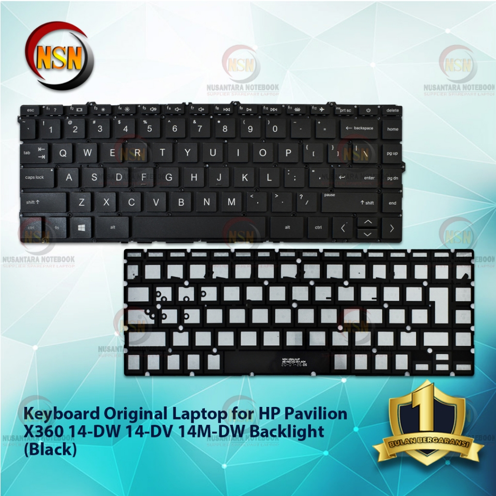Keyboard Original Laptop HP Pavilion X360 14-DW 14-DV Backlight Black
