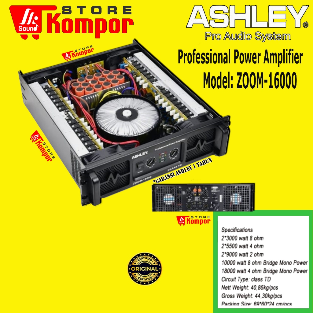 POWER AMPLIFIER ASHLEY ZOOM16000 / ZOOM 16000 / ZOOM-16000