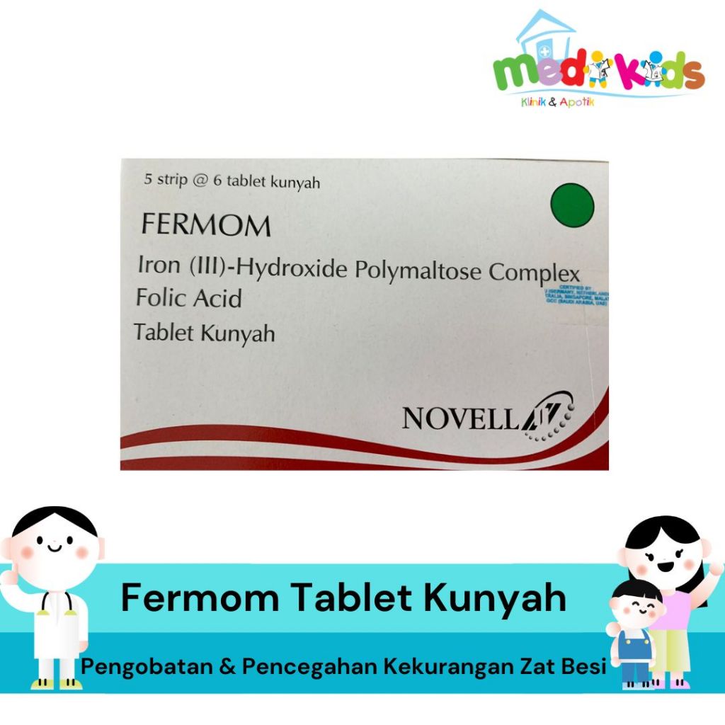 Fermom Tablet Kunyah - Pengobatan & Pencegah Kekurangan Zat Besi