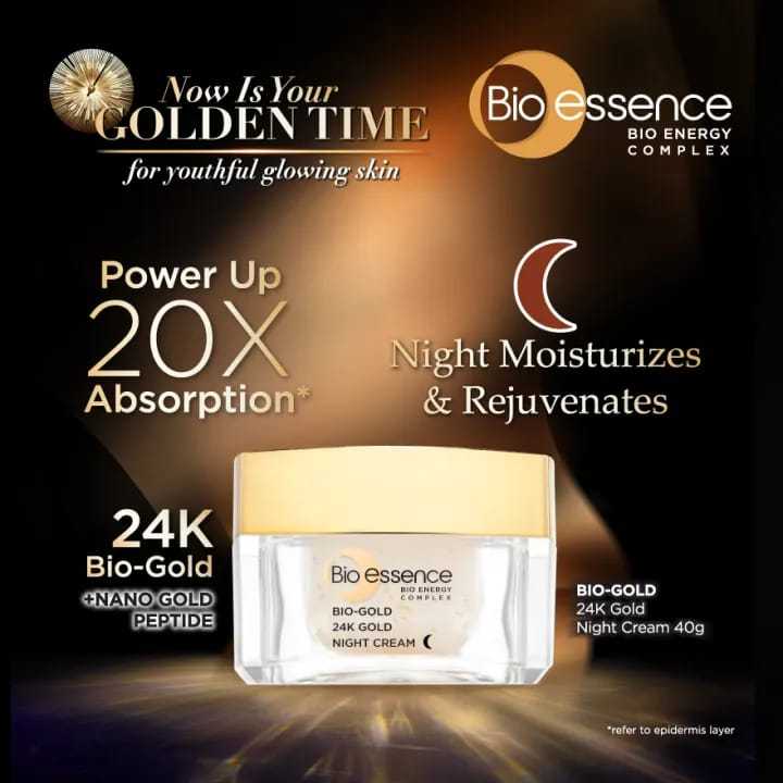 BIO ESSENCE 24K Gold Night Cream with Nano Gold Peptide
