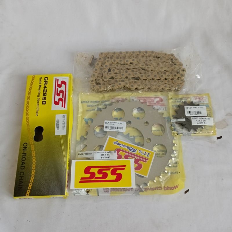 Gear set SSS 428 Satria FU F150 Old/New/Barong Full SSS Gear Set Satria FU F150