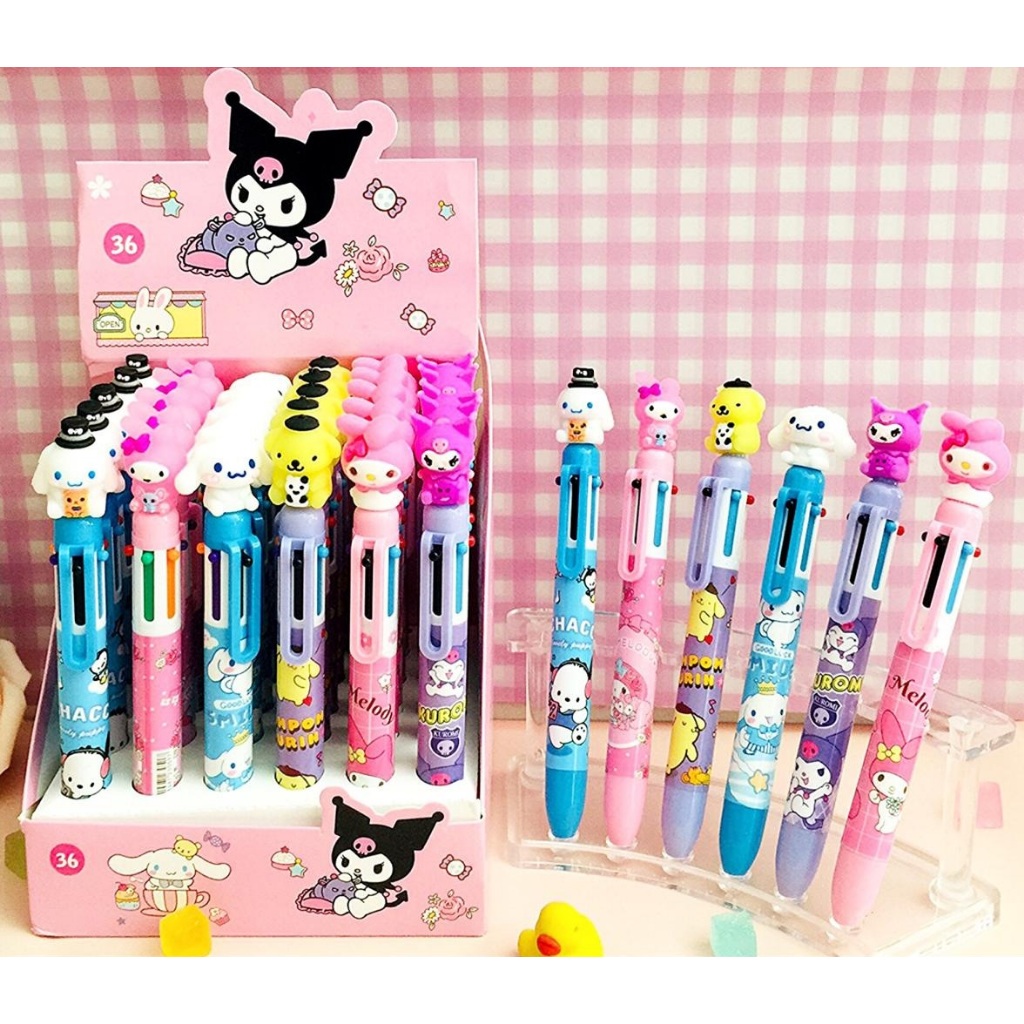 

(6 WARNA) PULPEN SANRIO WARNA WARNI SM-6 / BALL PEN / PENA MELODY KUROMI