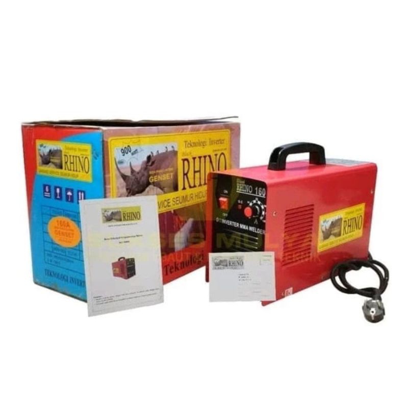 Mesin las Rhino Trafo las Inverter Mma 160A 900watt / Black RHINO MESIN TRAVO LAS MMA 160A DC INVERT