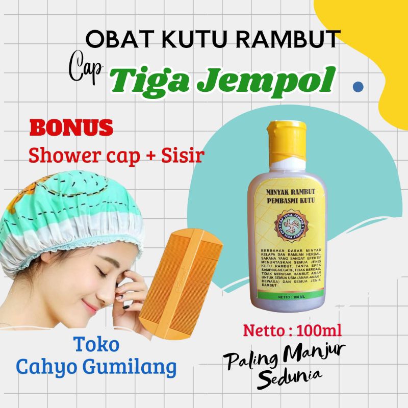 Obat Kutu Rambut 100ml / obat kutu rambut cap tiga jempol / obat kutu