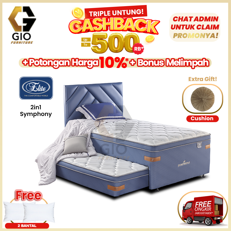 Kasur Elite Symphony 2in1 / Elite Springbed Symphony 2in1 (Full Set)