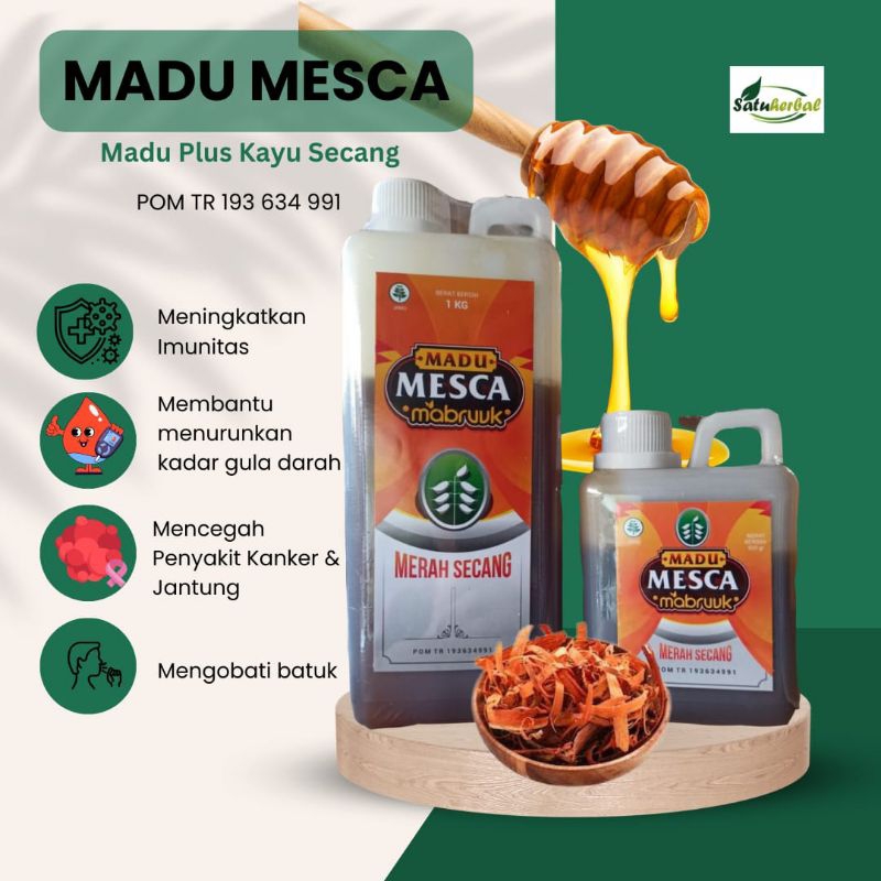 

Madu Merah Secang Mesca Mabruuk Manis Kemasan satu kg