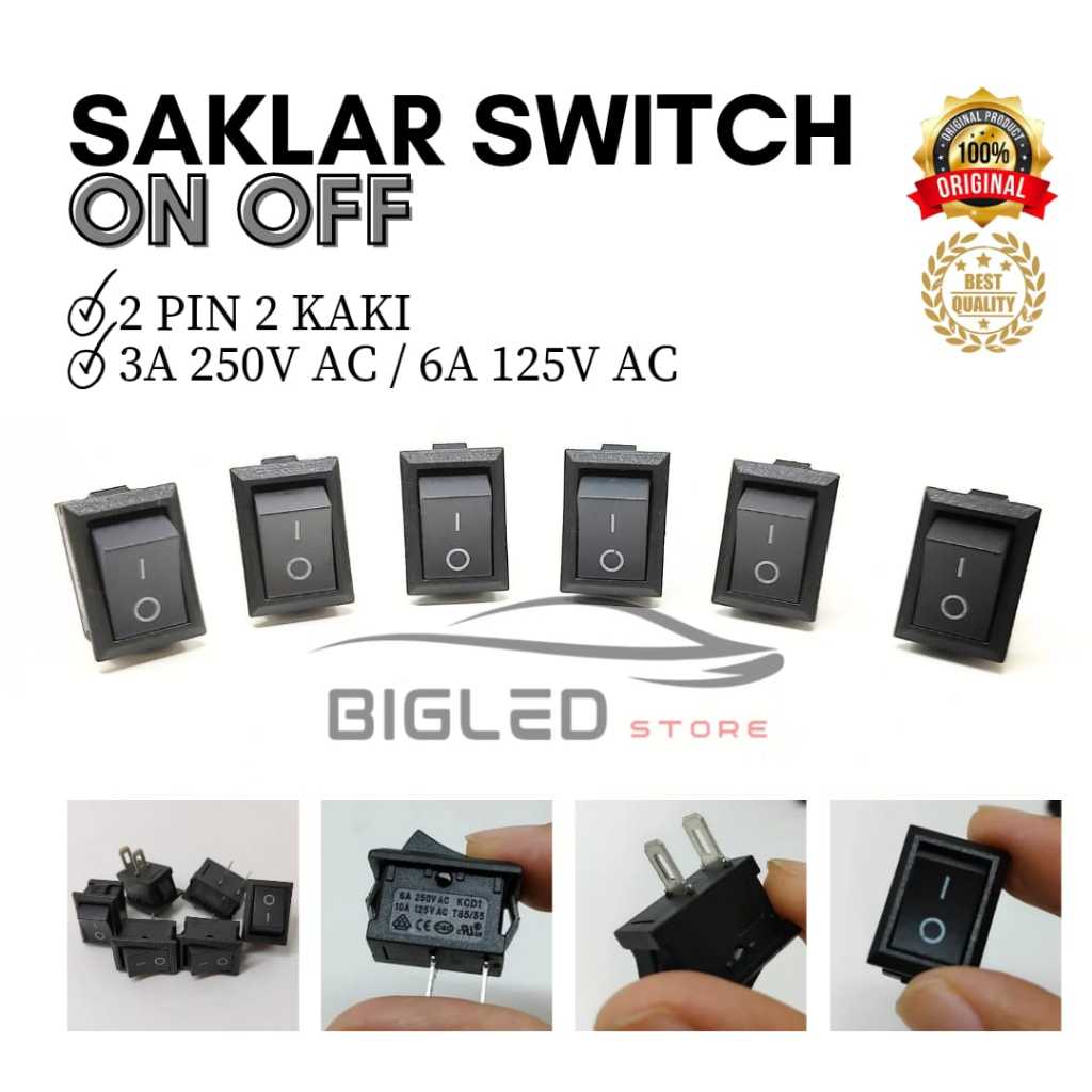 Switch Saklar 2 Pin 2 Kaki Kecil