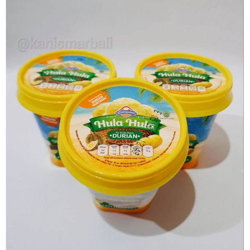 

ice cream Campina hula-hula durian / eskrim hulahula cup / durian 90 ml