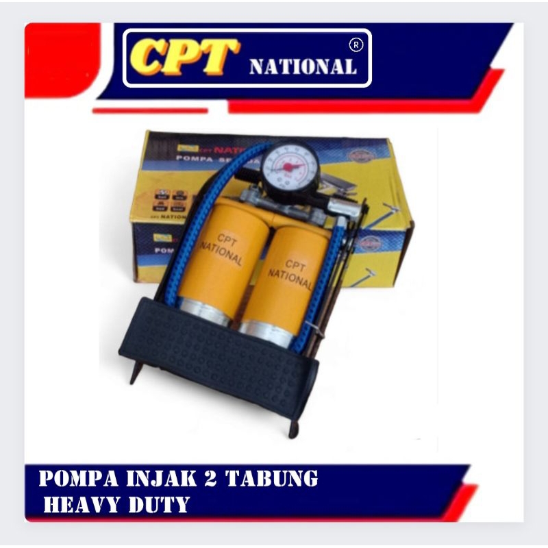 Pompa Isi Angin Pompa Injak Motor Mobil 2 Tabung CPT NATIONAL