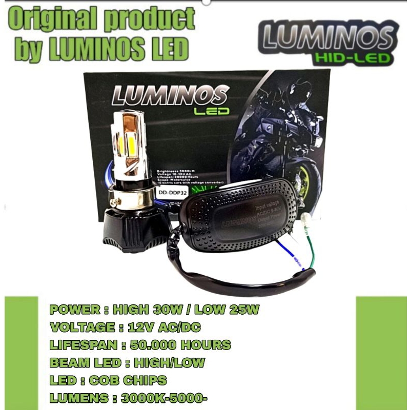 LAMPU LED LUMINOS ORIGINAL 6 SISI LAMPU DEPAN LED AC / DC MOTOR LUMINOS ORIGINAL