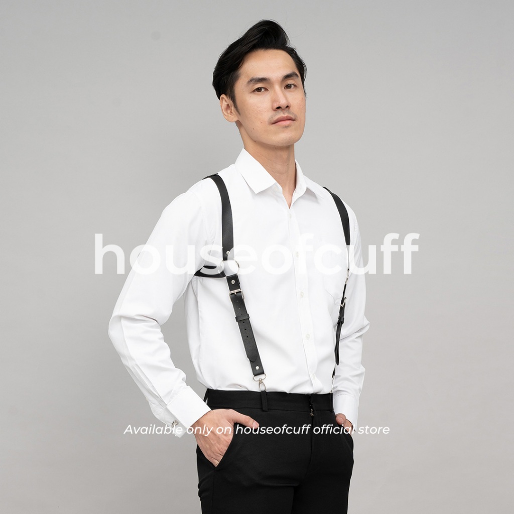 Houseofcuff Suspender Backpack Kulit Leather Hitam