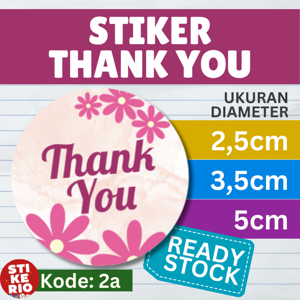 

Stiker Thank You | Stiker Label Terima Kasih | uk. 2,5cm 3,5cm 5cm -2a