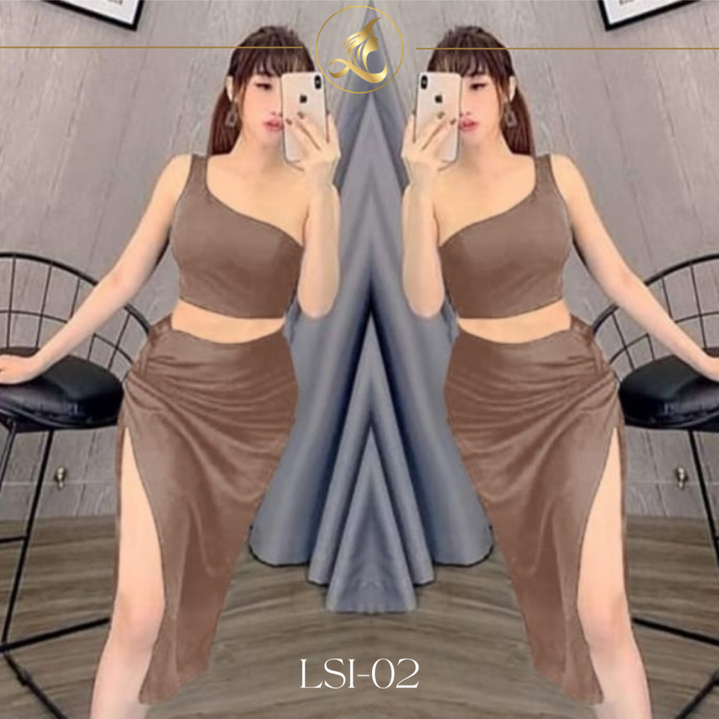 Crop Top One set Scuba Dress LSI-02