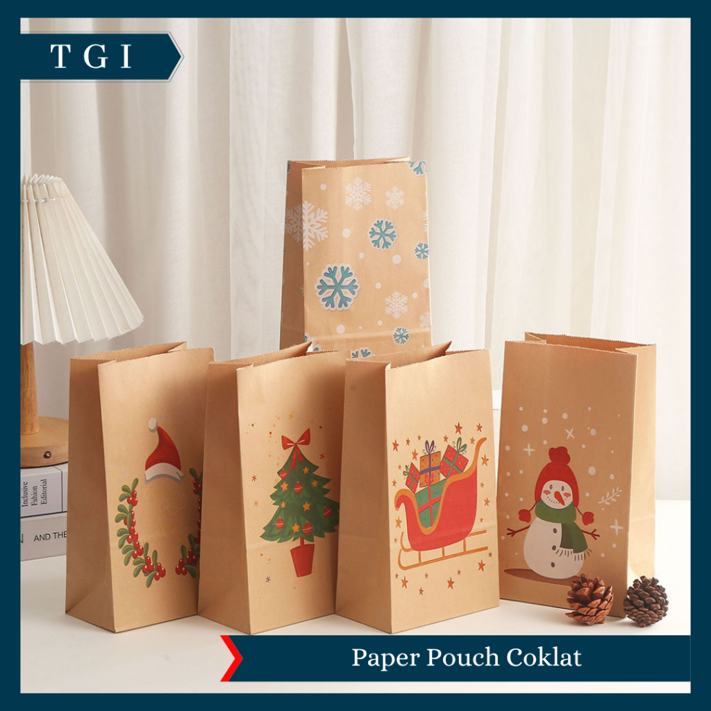 

TGI - PAPER BAG NATAL WARNA COKLAT GOODIE BAG POUCH CHRISTMAS GIFT BAG TAS HADIAH KERTAS KADO HARI RAYA NATAL