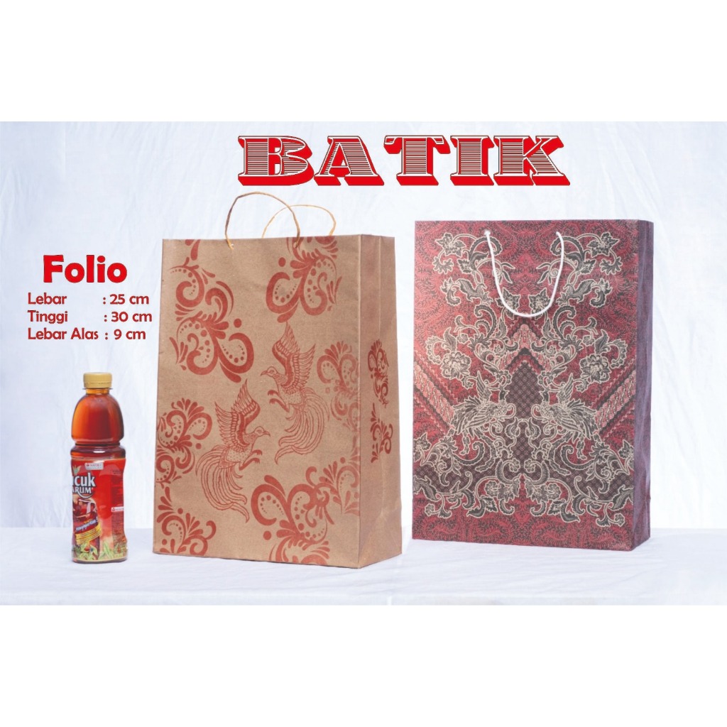 

PAPER BAG BATIK FOLIO / 25 X 32 X 9 / TAS KERTAS PERNIKAHAN KADO / PAPER BAG SOUVENIR