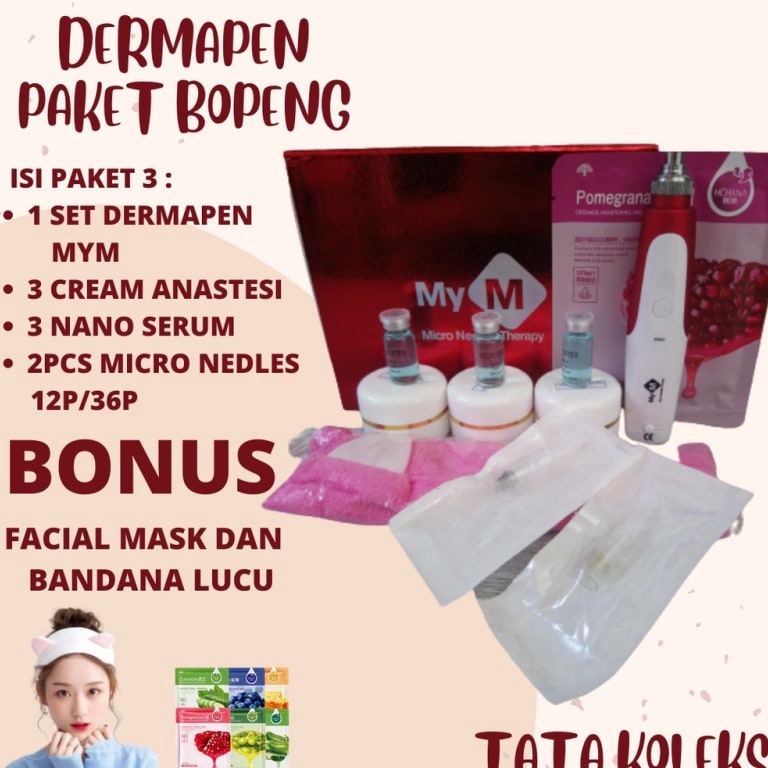 ART V24A Dermapen Treatment paket bopeng Dermapen mym alat untuk menghilangkan bopeng bekas jerawat 