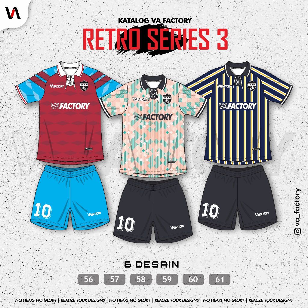 RETRO SERIES 3 JERSEY KERAH TALI JERSEY VINTAGE JERSEY RETRO SATUAN JERSEY FUTSAL & JERSEY SEPAK BOL