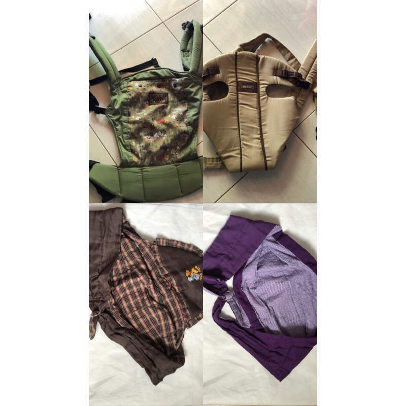 Gendongan bayi carrier cuddle me & baby scots preloved murah