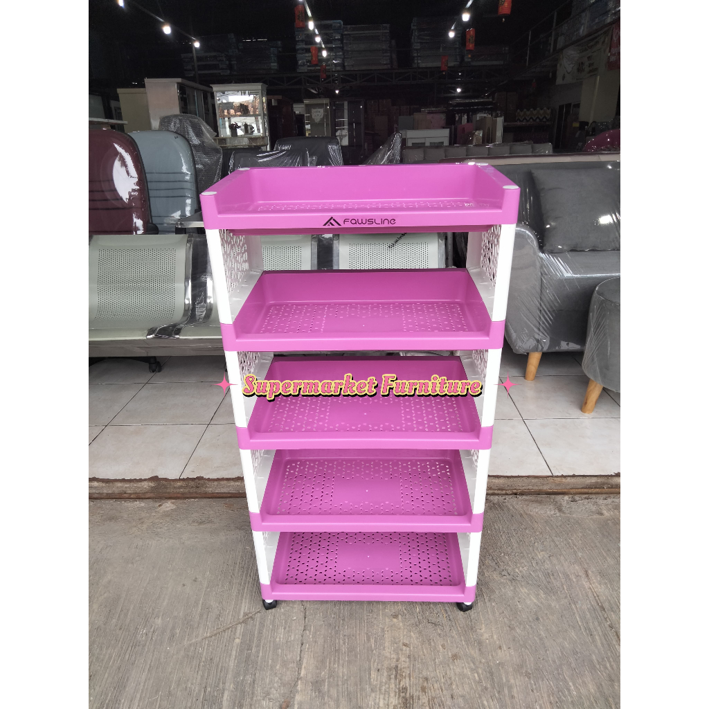 RAK SUSUN SERBAGUNA RAK PLASTIK RODA FAWSLINE