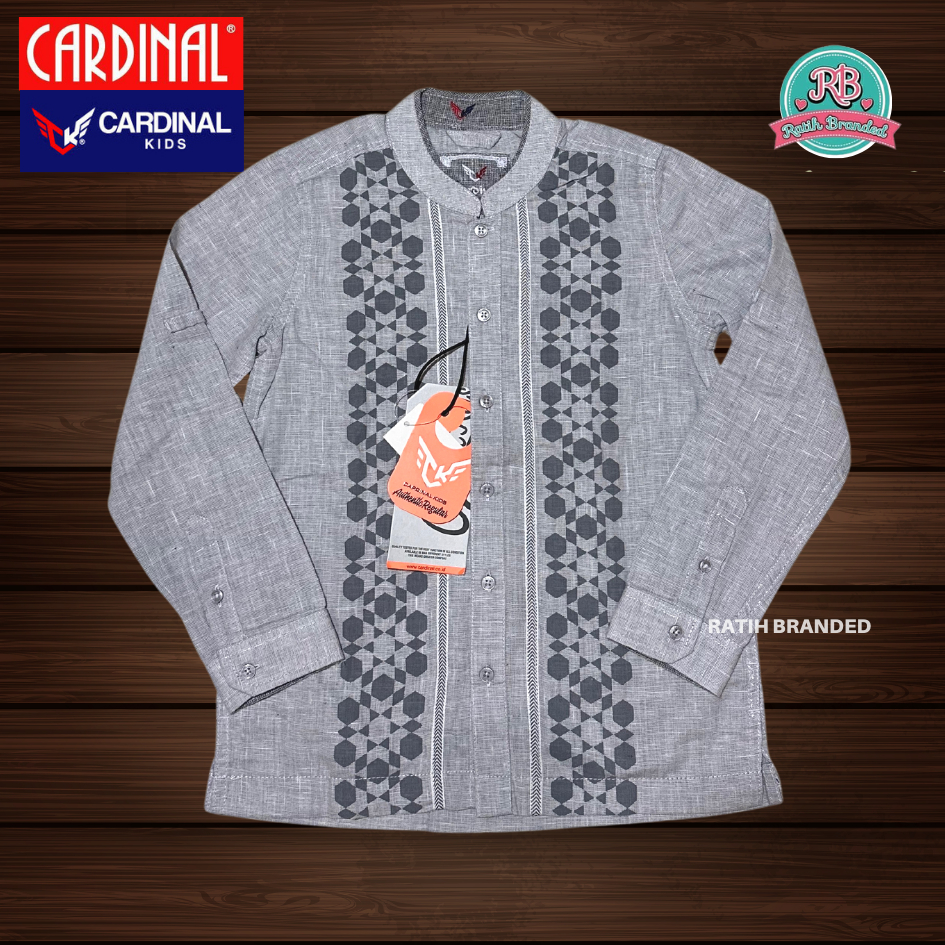 Cardinal Kids Kemeja koko kemko anak laki laki original obral tangan panjang warna abu abu promo mot