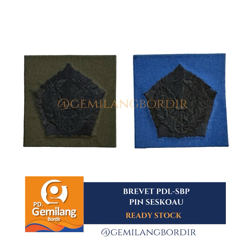 Brevet Wing PIN SESKOAU TNI-AU | PDL-SBP | Atribut Brevet Wing Bordir Satuan